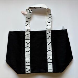 Victoria's Secret Black Tote with Leopard-Print Lining